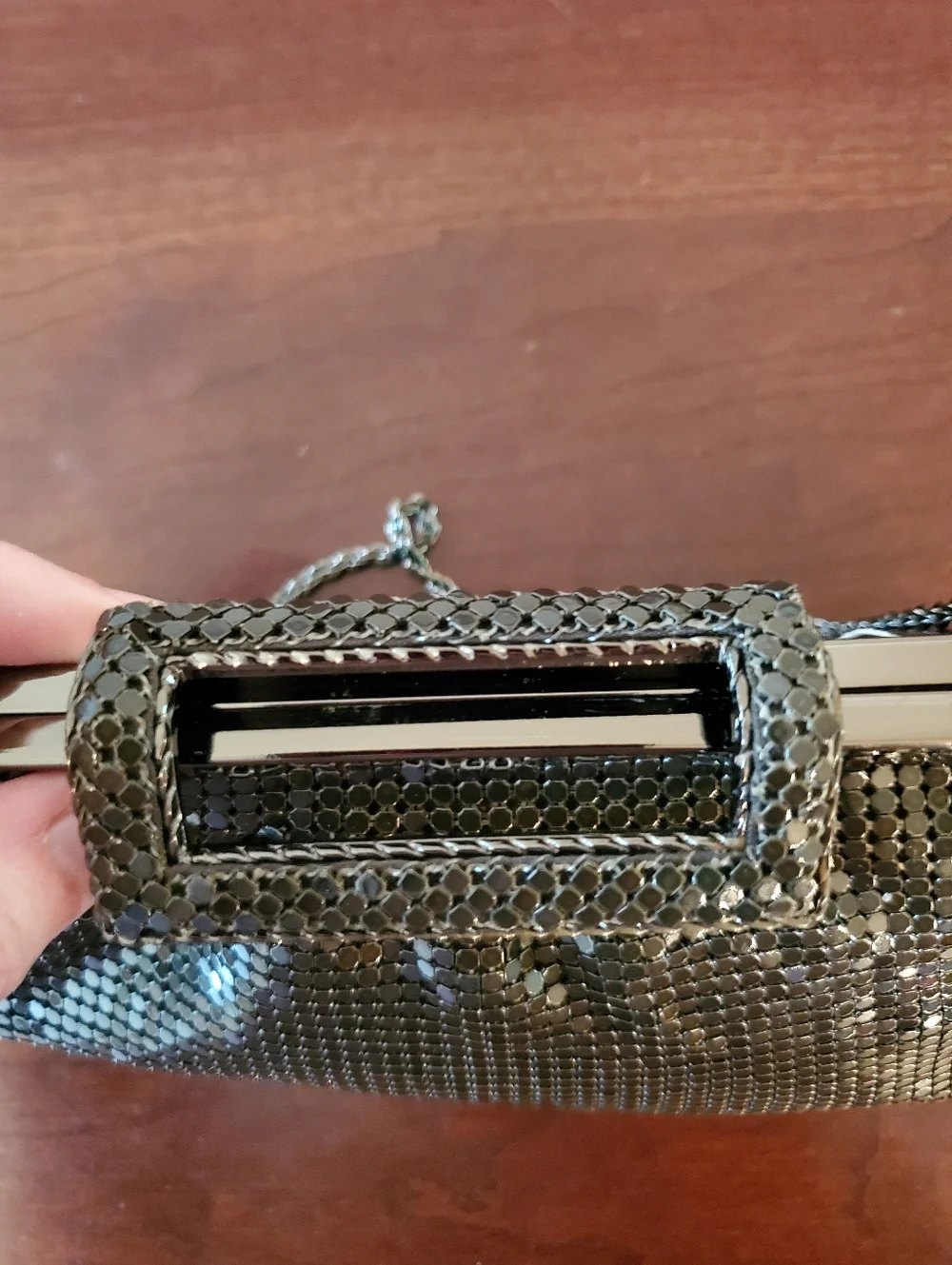 NWT - The Limited - Ladies - Black Metal Mesh - Wristlet